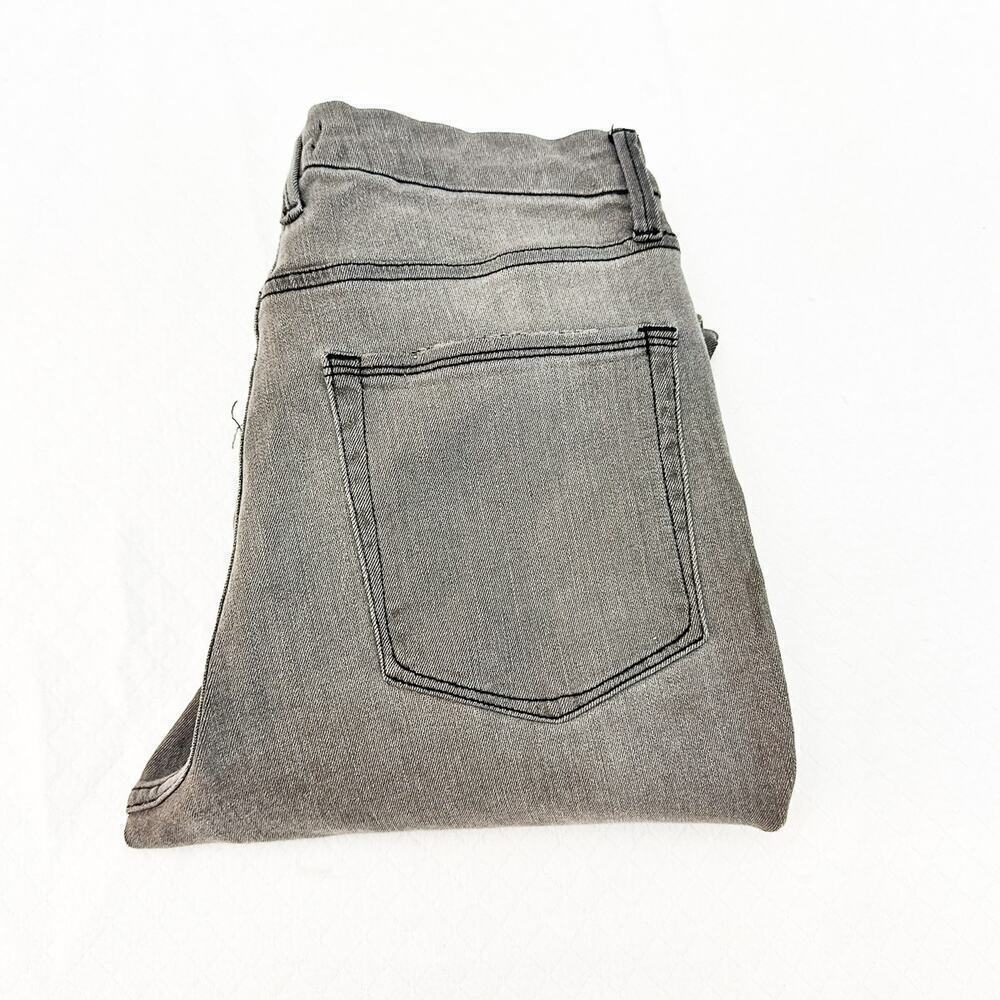 Good American Good Waist Charcoal Raw Hem Denim Jeans Size 12 / 31